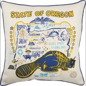 Primitives by Kathy Oregon Accent Pillow - Blue and Yellow